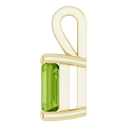 Emerald Cut Birthstone Pendant