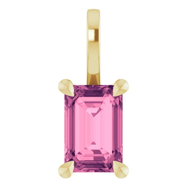 Emerald Cut Birthstone Pendant