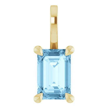 Emerald Cut Birthstone Pendant