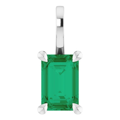 Emerald Cut Birthstone Pendant