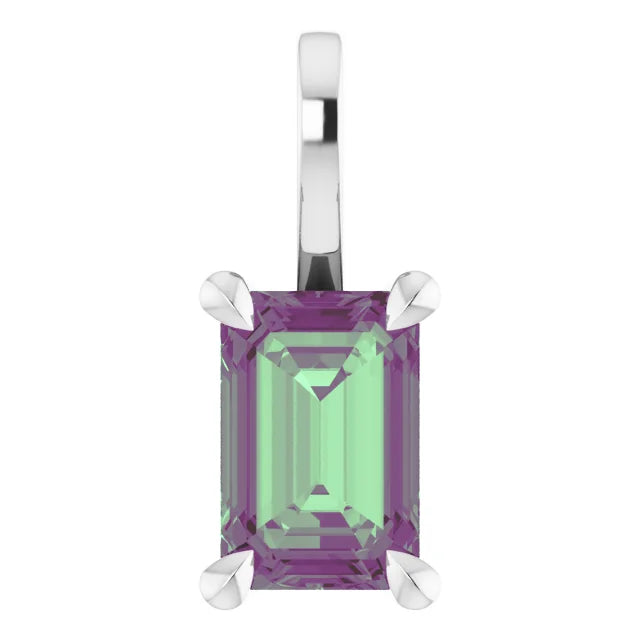 Emerald Cut Birthstone Pendant