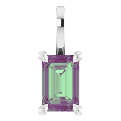 Emerald Cut Birthstone Pendant