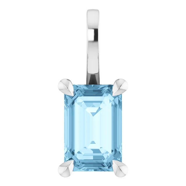 Emerald Cut Birthstone Pendant