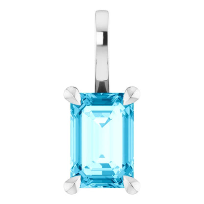 Emerald Cut Birthstone Pendant