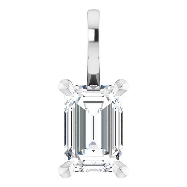 Emerald Cut Birthstone Pendant