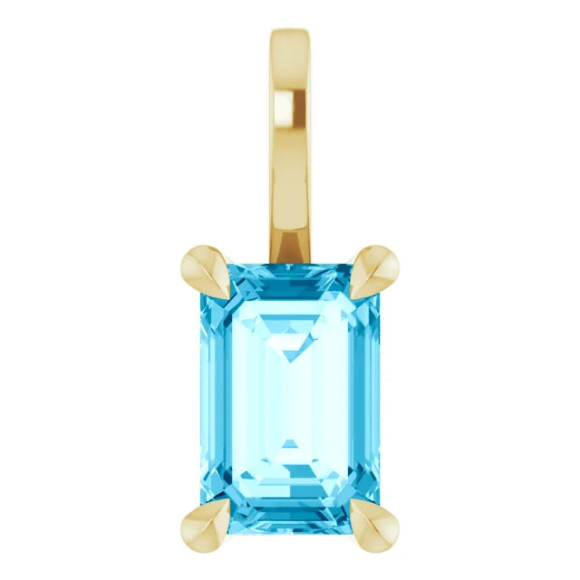 Emerald Cut Birthstone Pendant