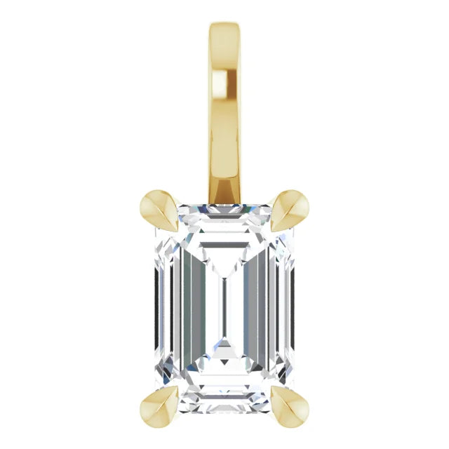 Emerald Cut Birthstone Pendant