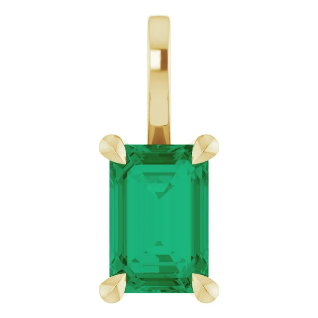 Emerald Cut Birthstone Pendant