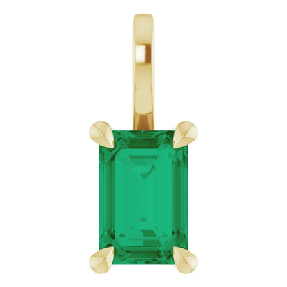 Emerald Cut Birthstone Pendant