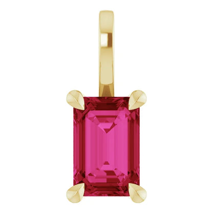 Emerald Cut Birthstone Pendant