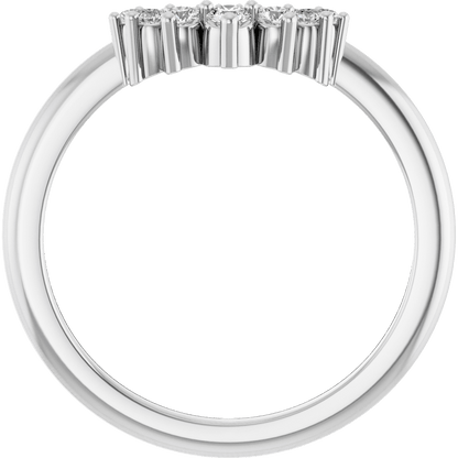 Double Row Diamond Contour Band