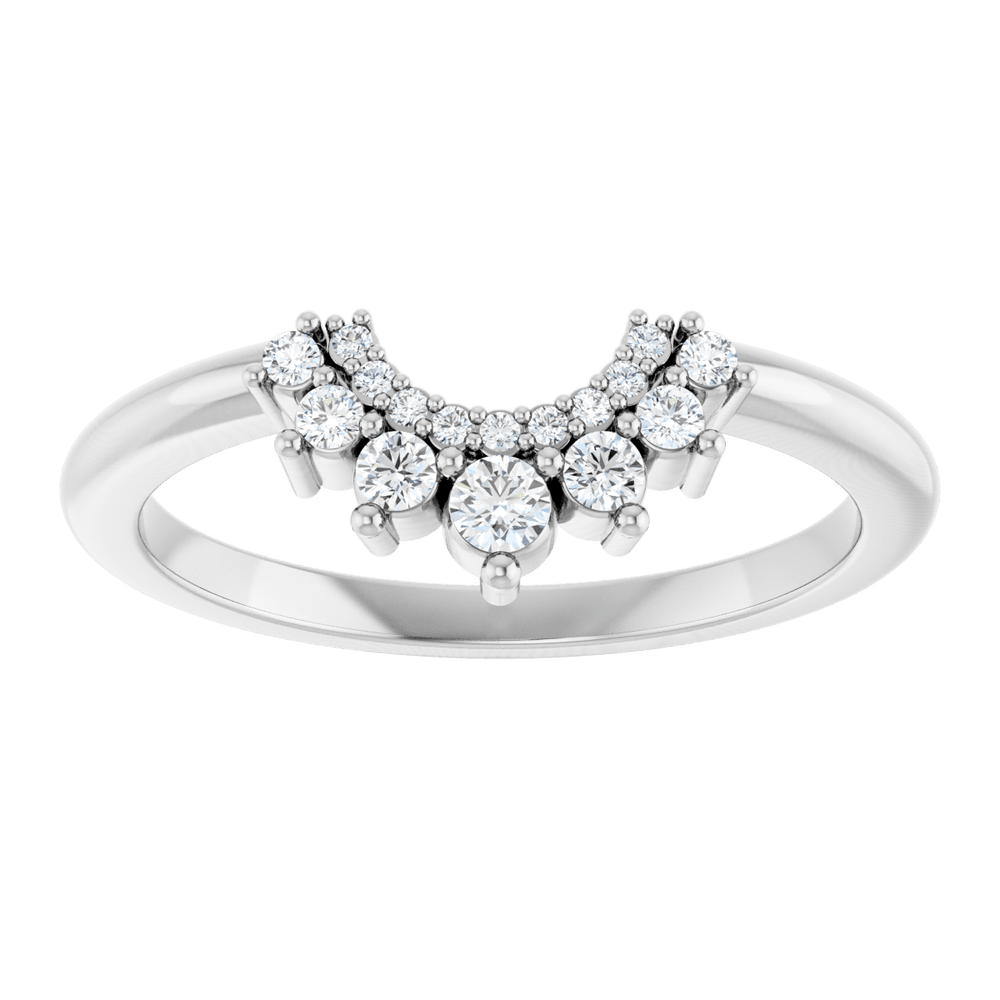 Double Row Diamond Contour Band