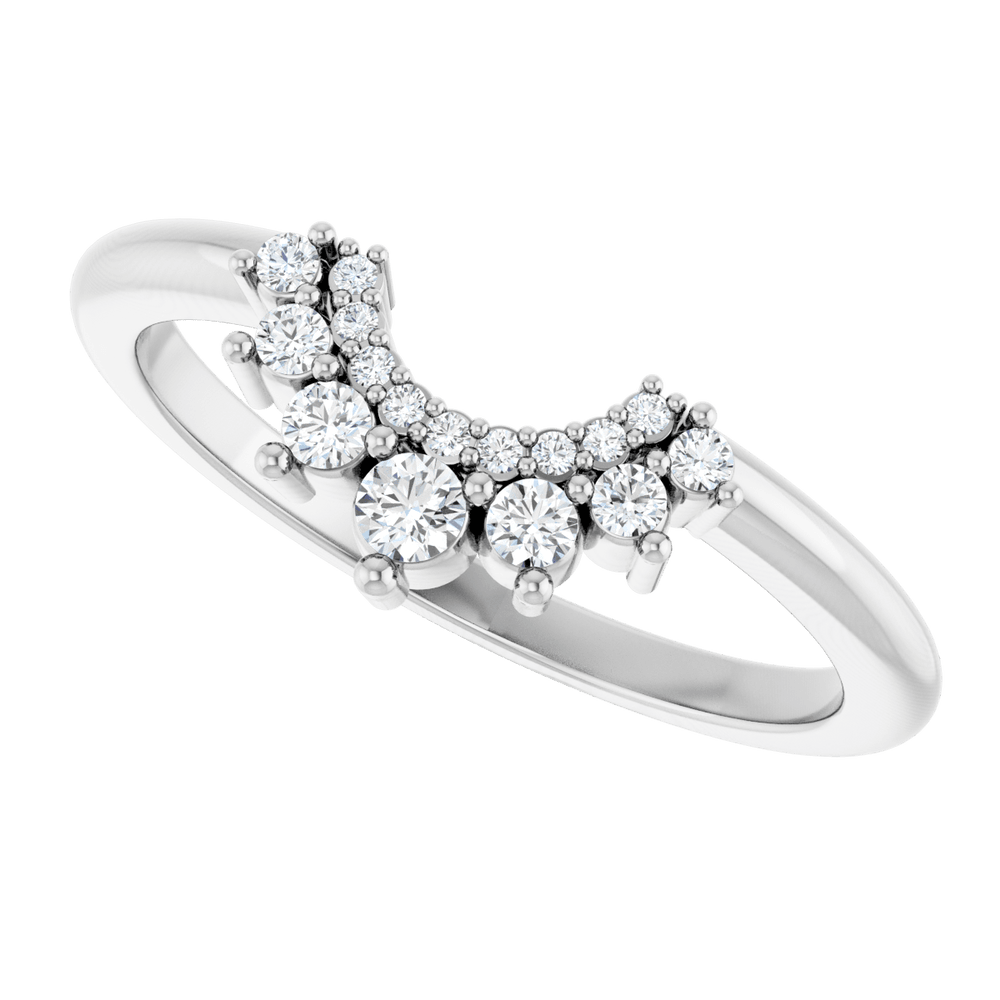 Double Row Diamond Contour Band