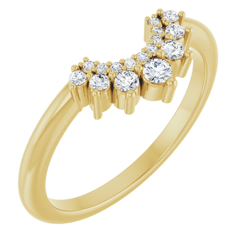 Double Row Diamond Contour Band