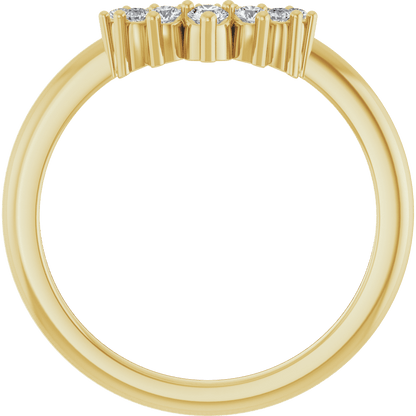 Double Row Diamond Contour Band