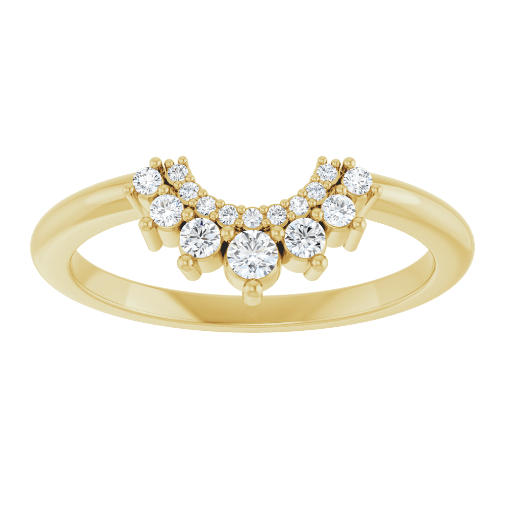 Double Row Diamond Contour Band