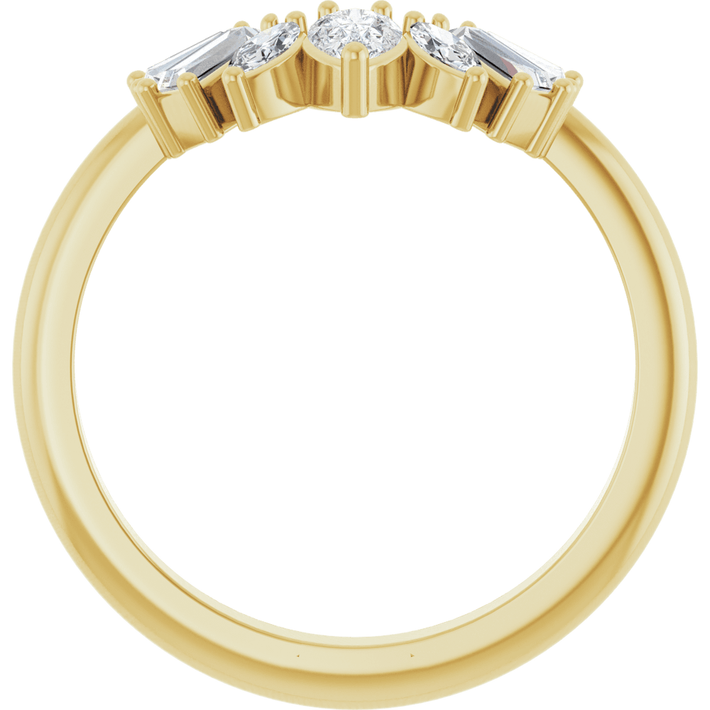 Multi-Shaped Diamond Contour Band