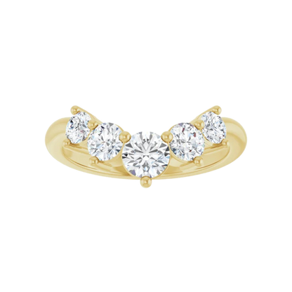 5-Stone Rounded Diamond Contour Band