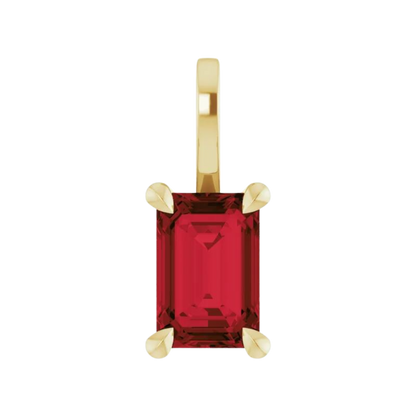 Emerald Cut Birthstone Pendant