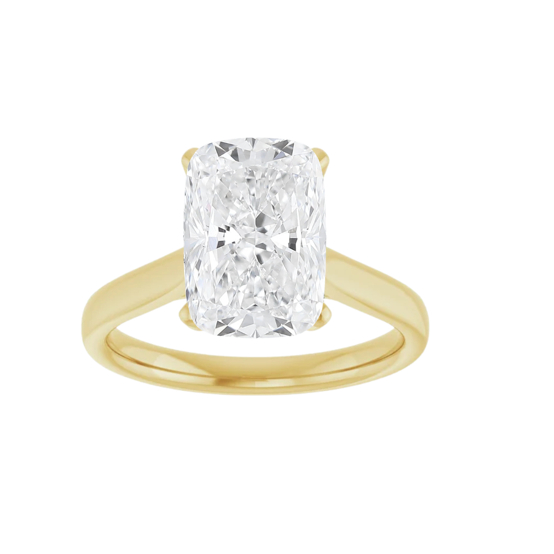 2.07 CT Lab Grown Elongated Cushion Solitaire Cathedral