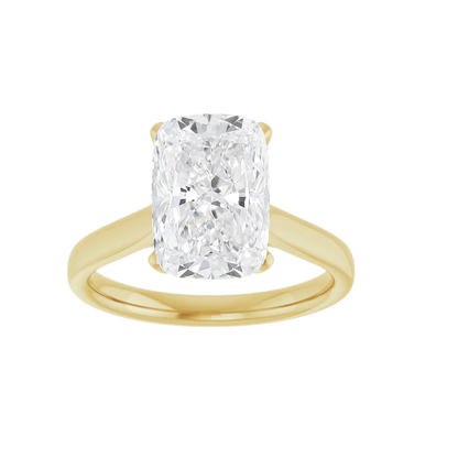 2.07 CT Lab Grown Elongated Cushion Solitaire Cathedral