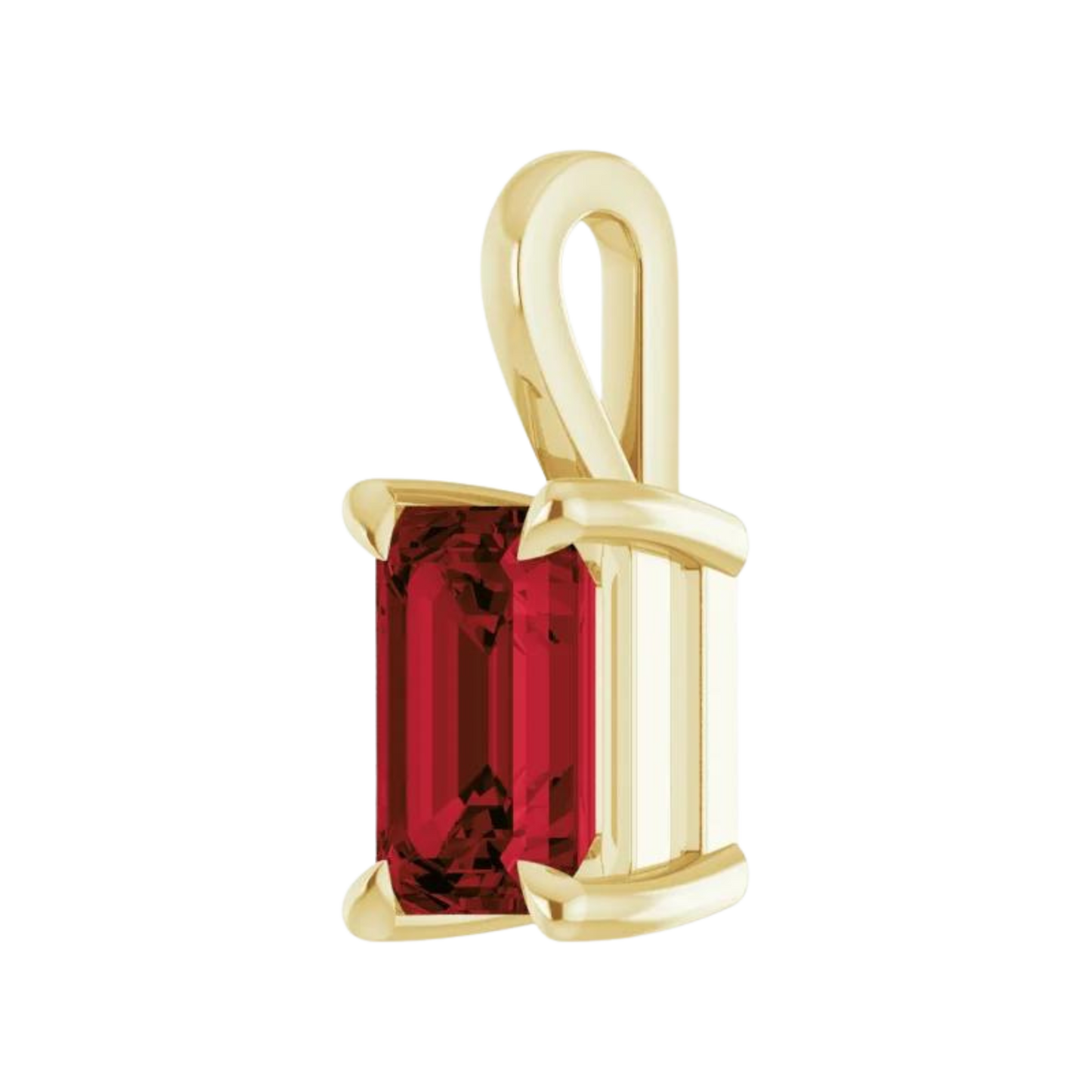 Emerald Cut Birthstone Pendant