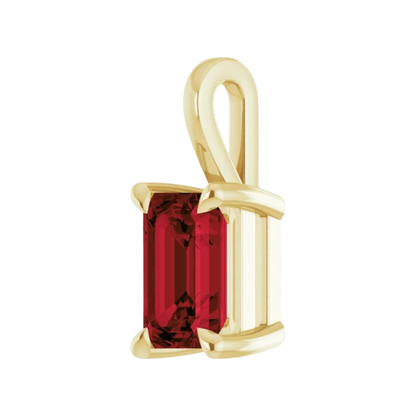 Emerald Cut Birthstone Pendant