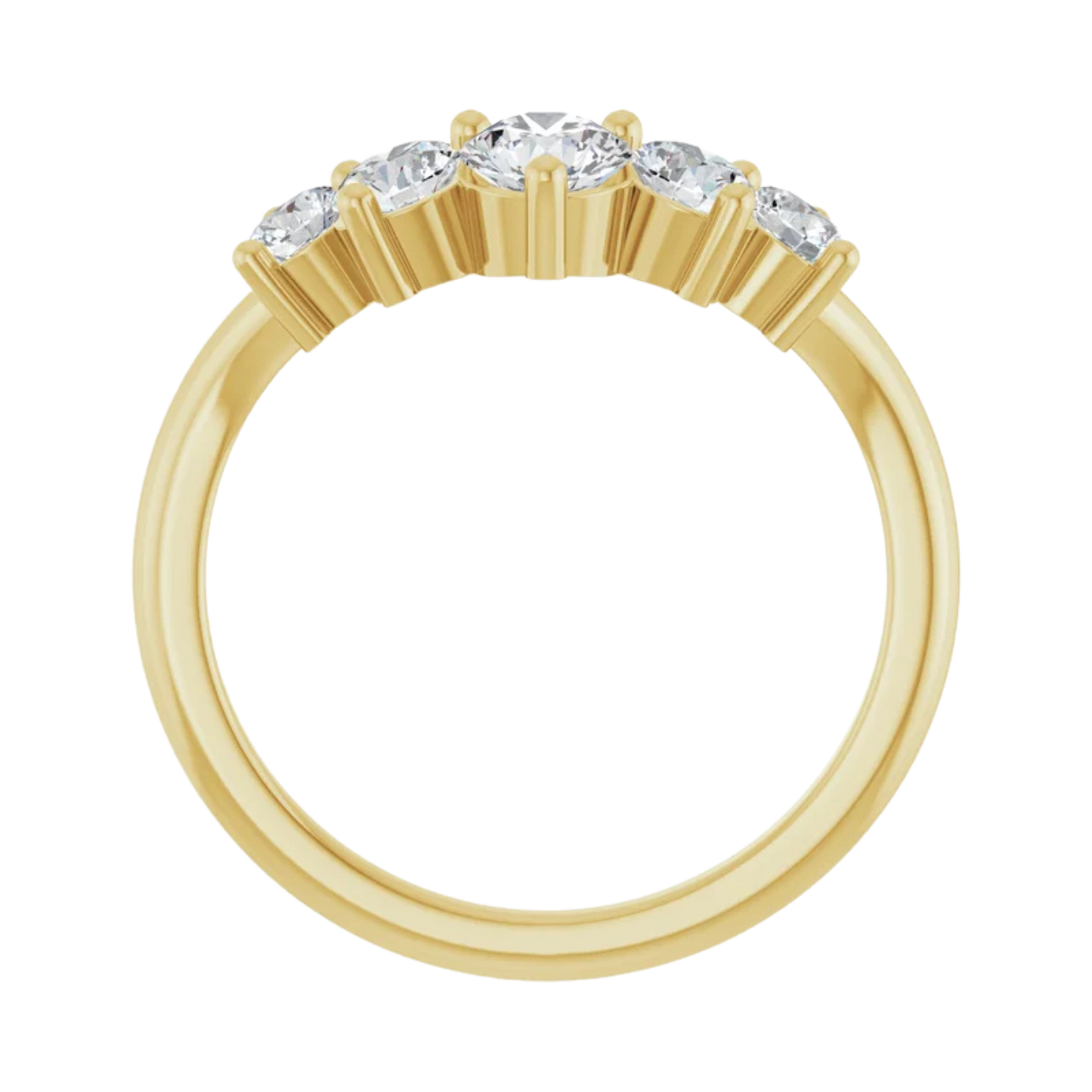 5-Stone Rounded Diamond Contour Band