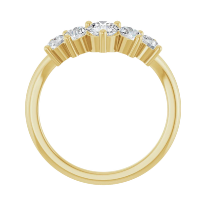 5-Stone Rounded Diamond Contour Band