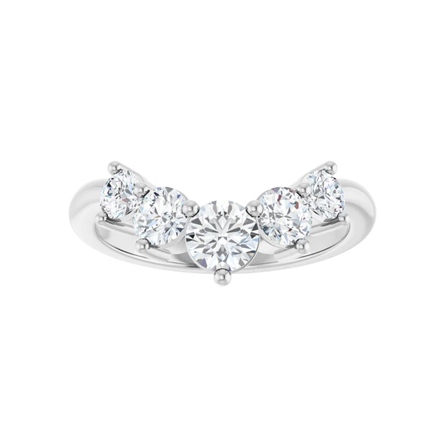 5-Stone Rounded Diamond Contour Band