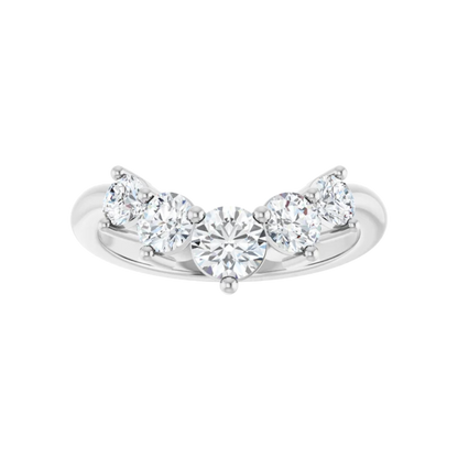 5-Stone Rounded Diamond Contour Band