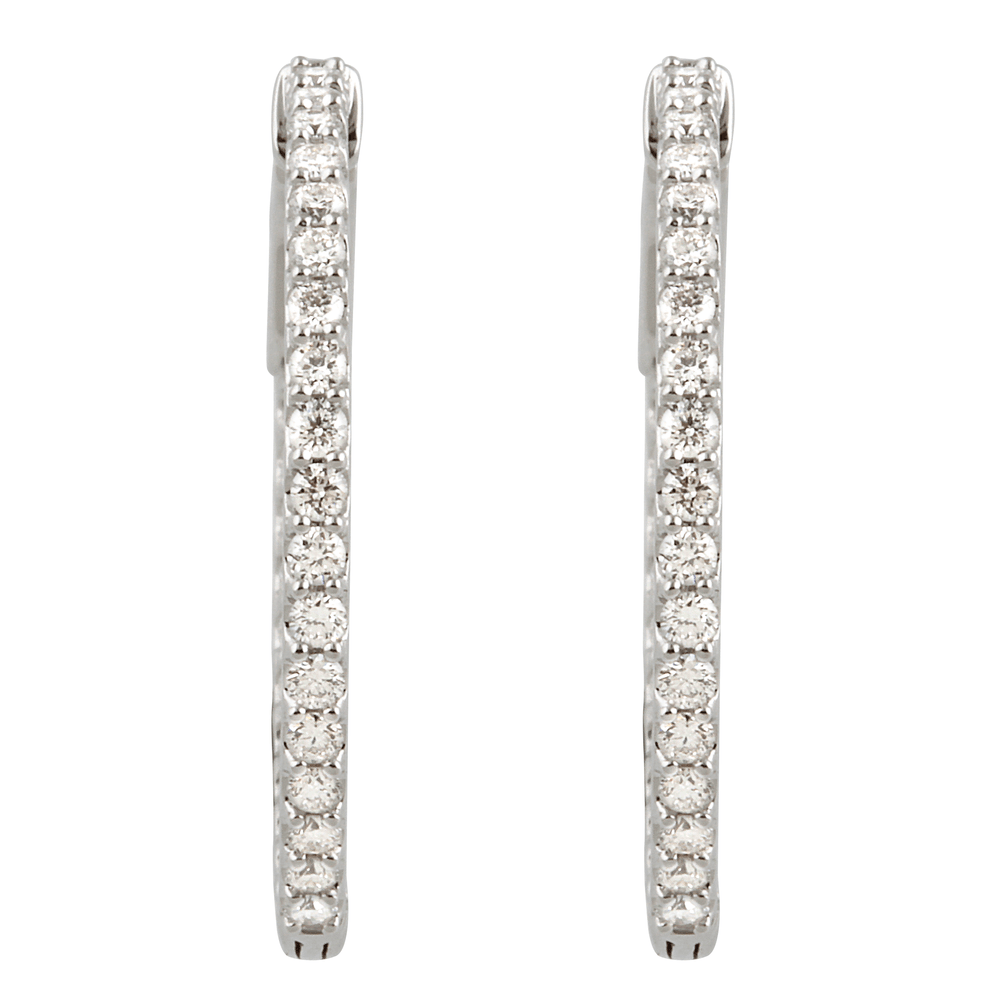 Natural Diamond Hoops .75 CTW