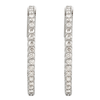 Natural Diamond Hoops .75 CTW