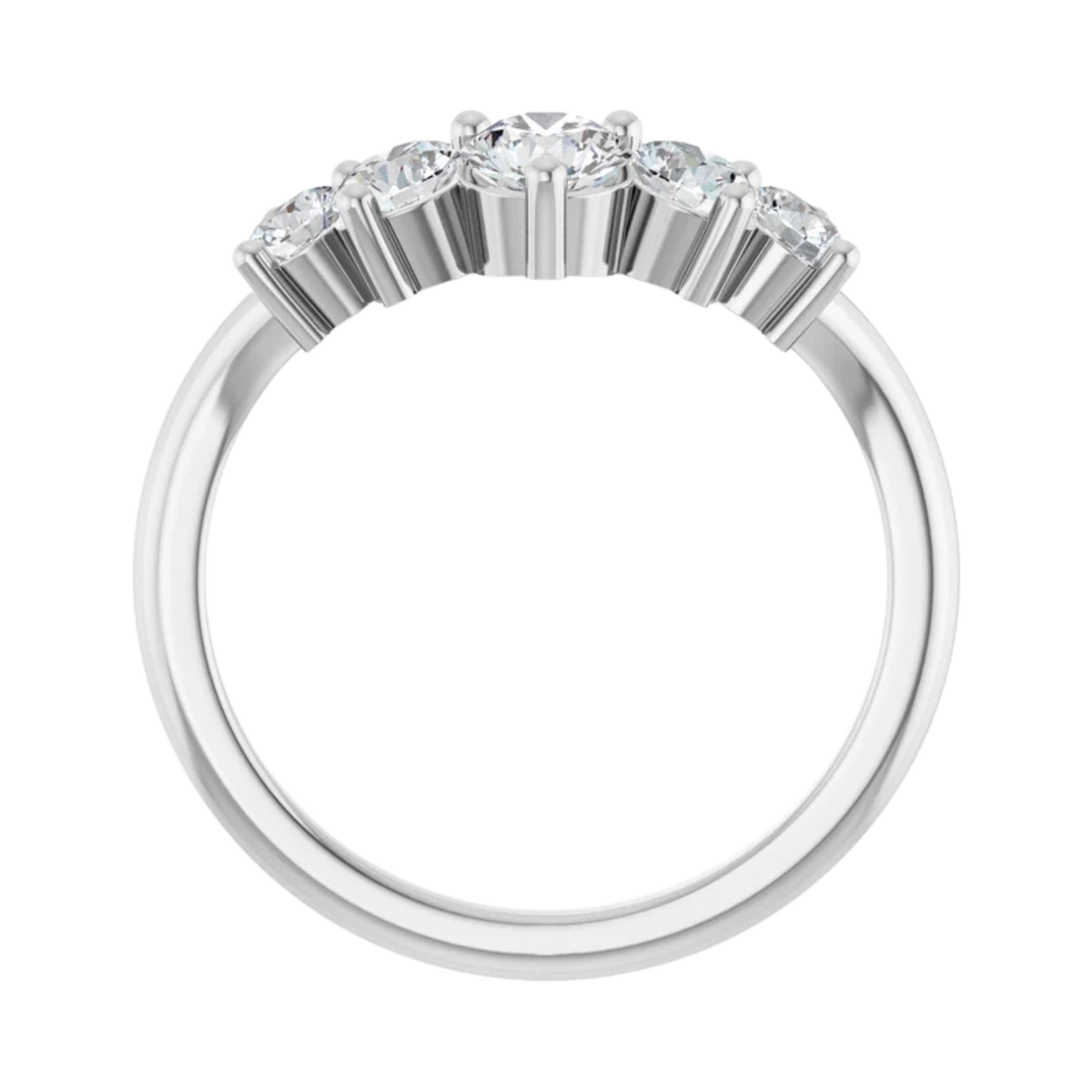 5-Stone Rounded Diamond Contour Band