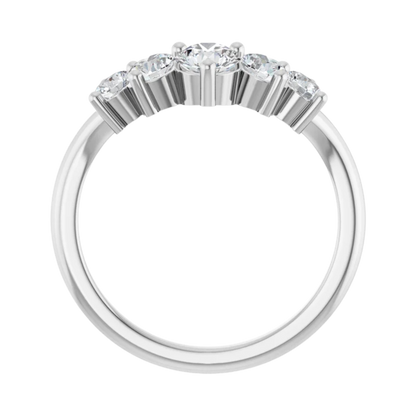 5-Stone Rounded Diamond Contour Band