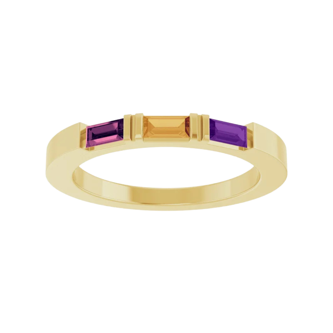 Baguette Family Ring