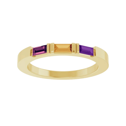 Baguette Family Ring