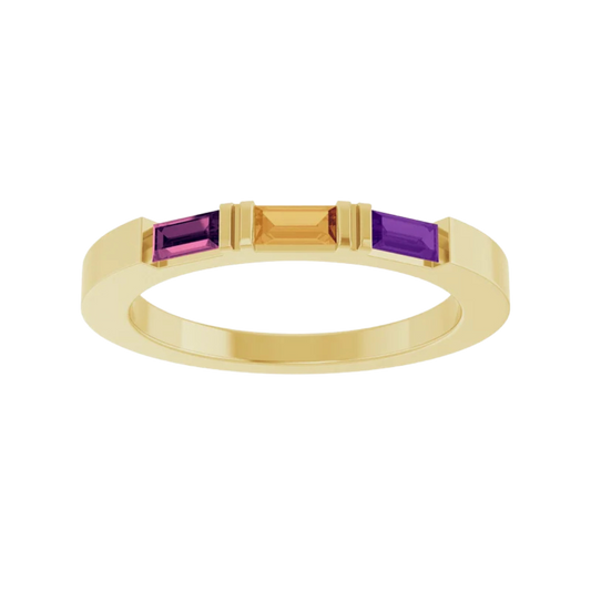 Baguette Family Ring