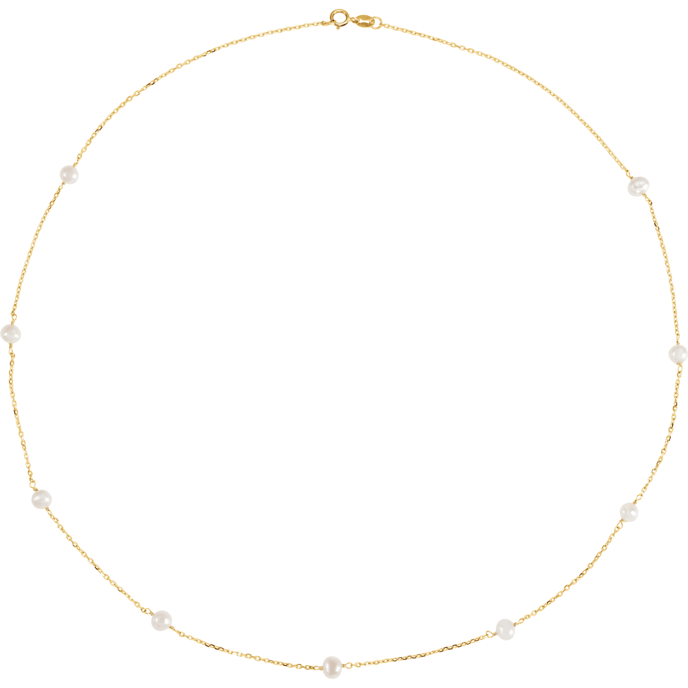 Petite Pearl Station Necklace