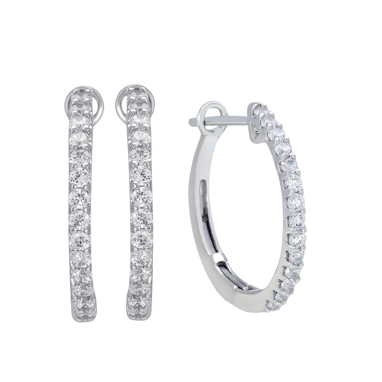 Natural Diamond Hoops .50 CTW